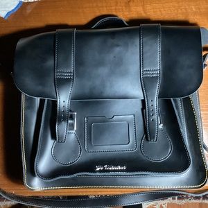 Dr. Martens Black Leather Crossbody Messenger Bag
